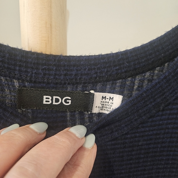 BDG Dark Blue Cap Sleeve Mini Dress - Picture 2 of 4